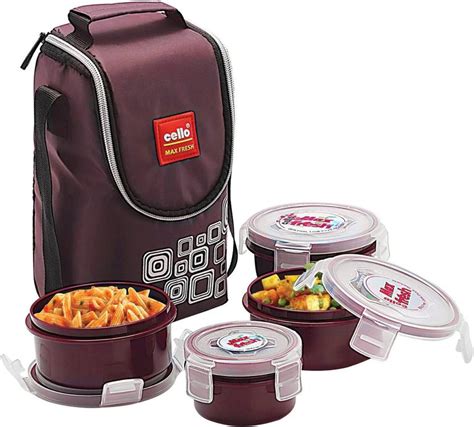 cello Max Fresh Steel Click 4 Containers Lunch Box (500 ml)